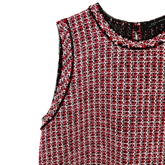 NWT Zara Tweed Knit Tassel Sleeveless Top - Picture 4 of 8